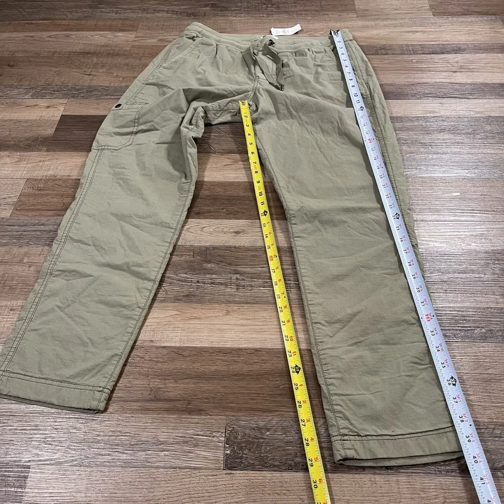 NEW L.L. Bean Women's Pants Pull On Fleece Lined Hiking Gorpcore M Green - Picture 6 of 8
